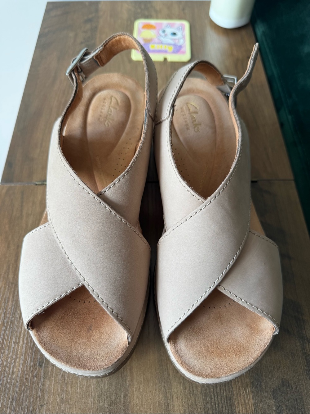 Clarks Women's Nude Crisscross Slingback Sandals